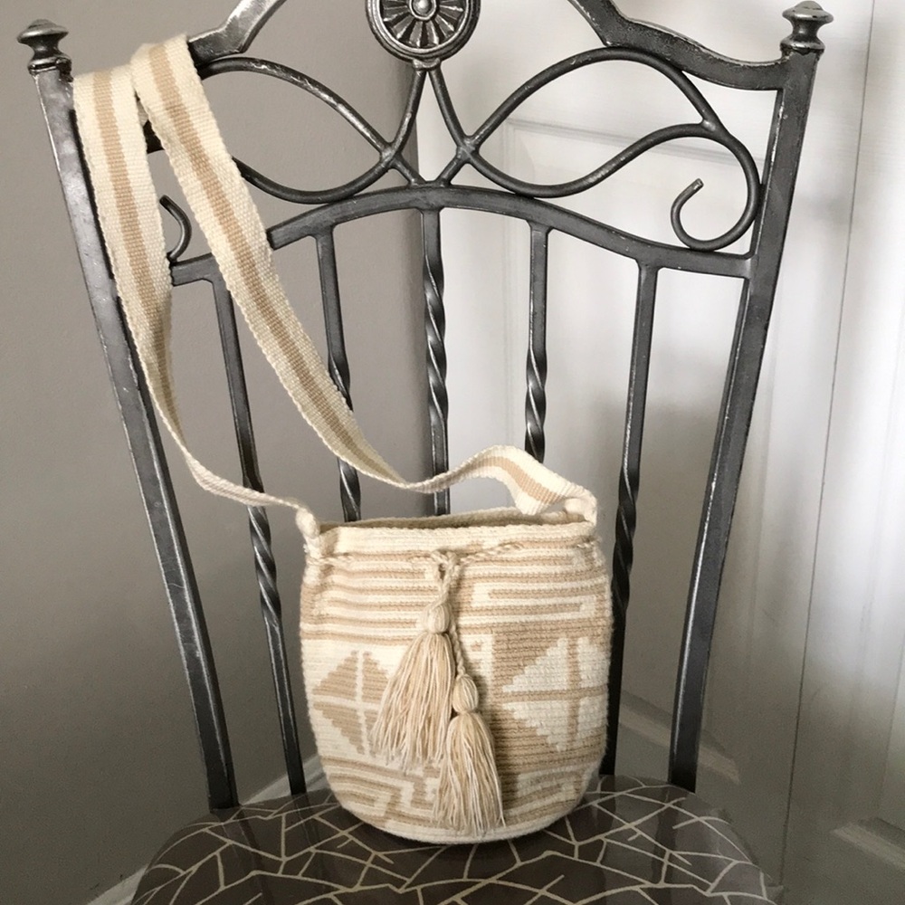 Wayuu Tribe Beige and Brown Crossbody Bag